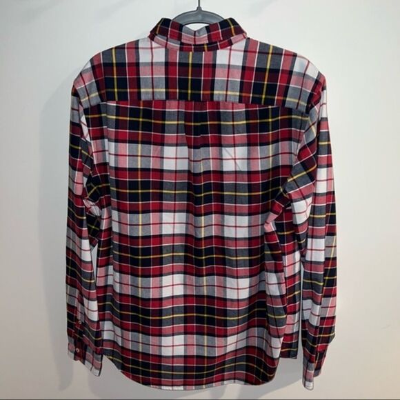 American Eagle Red, White, Yellow, and Navy Plaid Button Down Shirt‎ - Picture 4 of 4